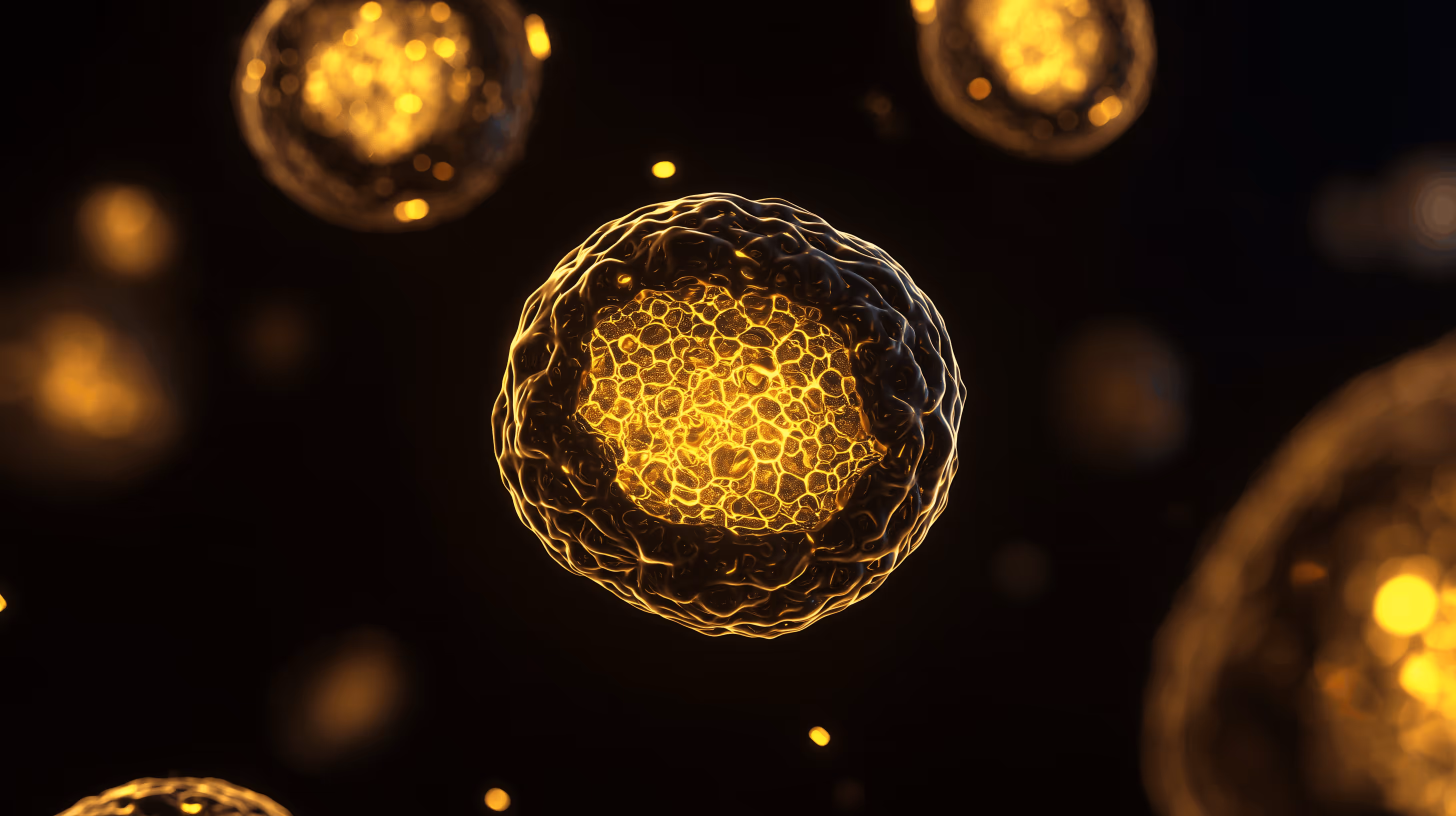 Golden cell rendering on a dark background.