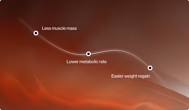 Diagnostic overlay visualizing muscle mass and metabolic rate curves.